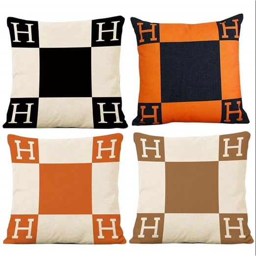 hermes orange pillow