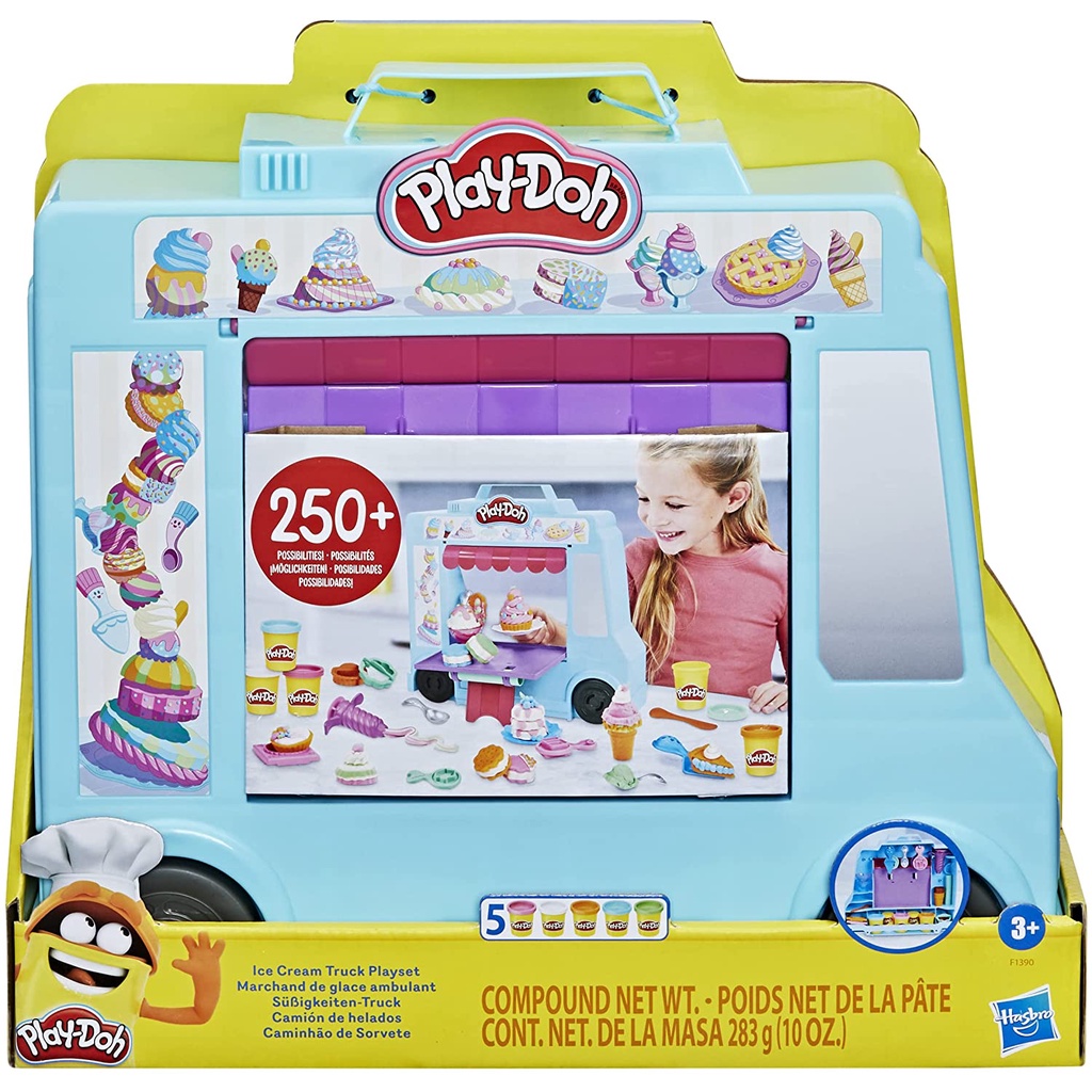Play Doh Ice Cream Truck Playset (20 Tools, 5 Modeling Compounds, 250