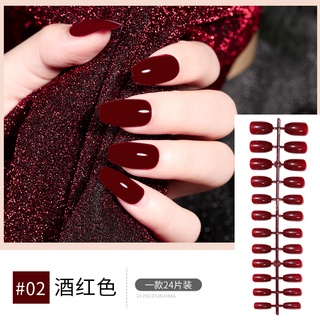 24Pcs Glossy Lovely Waterproof Fashion Fake Nails Finished Nail Patch Fake Nails Wearable Nails Stickers