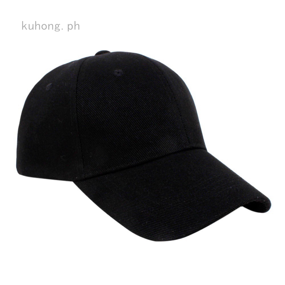 Black Plain Baseball Cap Blank Hat Solid Color Velcro Adjustable 13 Colors