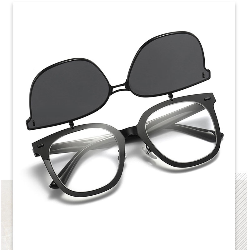 Flip Up Polarized Clip On Sunglasses Frame Comfortable Durable Oversize