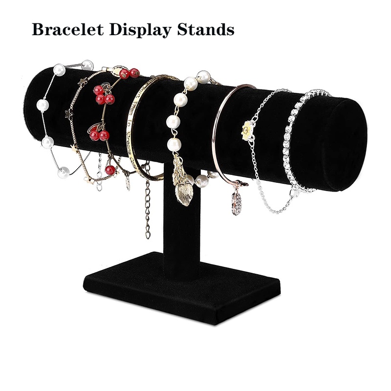 Black Velvet TBar Rack Jewelry Display Stands Watch Necklace Bracelet