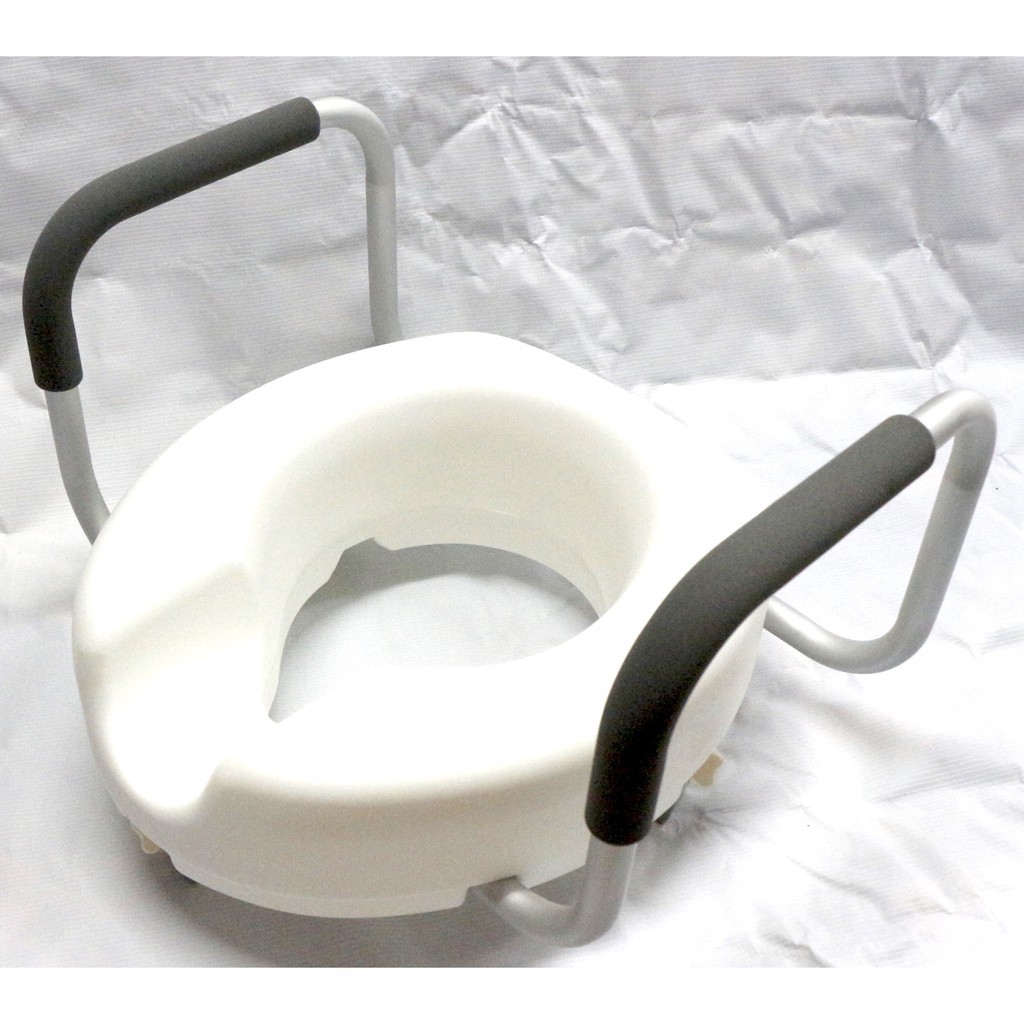 Raised Toilet Seat With Handles Heavy Duty Commode Booster Riser