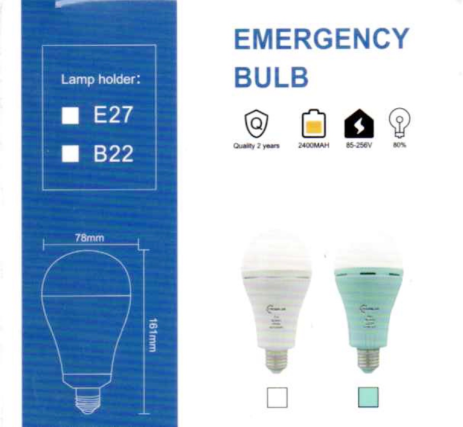 Yeesolar 20W MultiFunction LED Bulb Battery Backup Emergency Light Rechargeable Emergency LED
