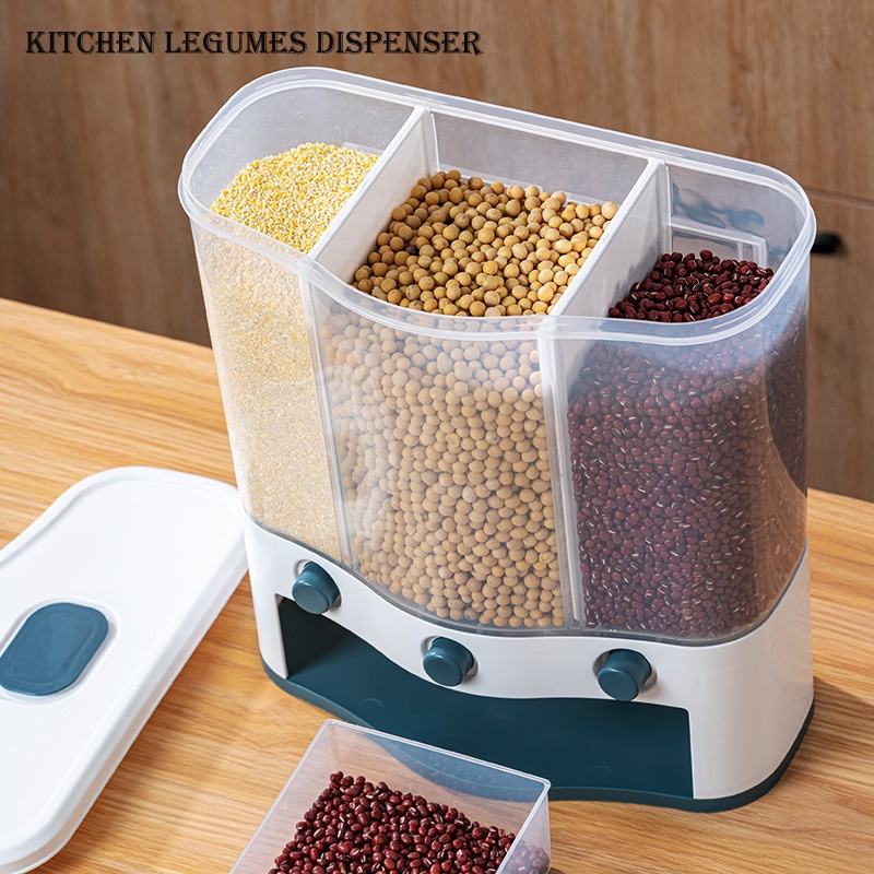 Kitchen Legumes Dispenser Rice Cereal Storage Container Wall Mounted