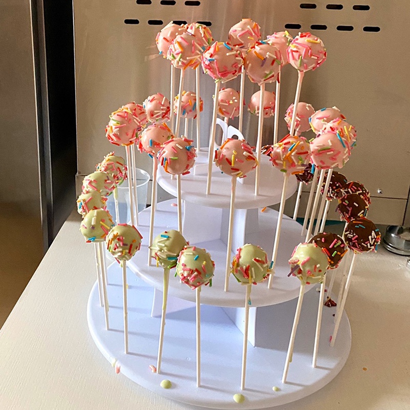 48 Holes Party Cake Pop Lollipop Stand Shelf 3 Tiers Donut Dessert