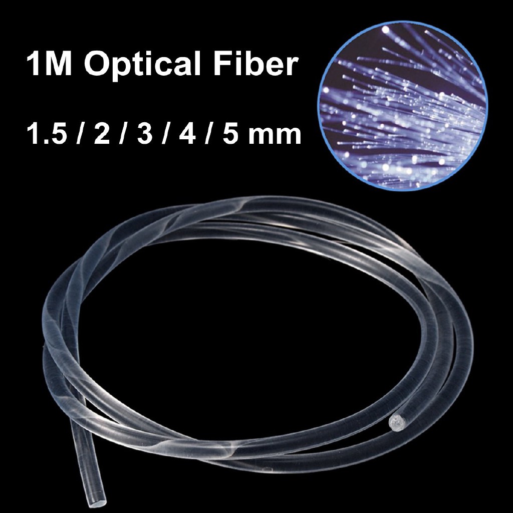 PMMA Side Glow Fiber Optic Cable 1.5~4mm Diameter 1m Length LED Lighting