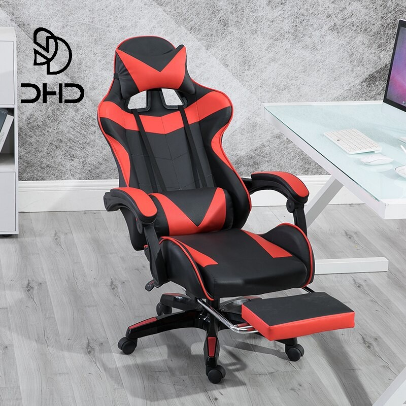 Leather Gaming Chair Ergonomic Office Computer Chair High Back Swivel