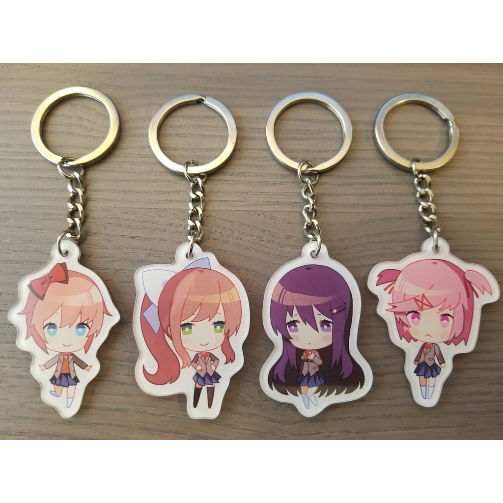 OFFICIAL Doki Doki Literature Club keychain Sayori Yuri Natsuki