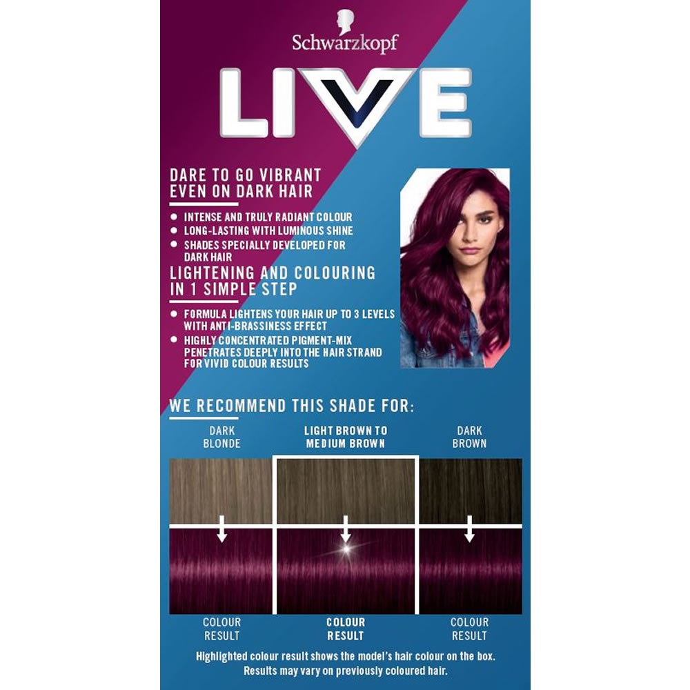 Schwarzkopf Live Intense Colour Lift In Ultra Violet Shopee