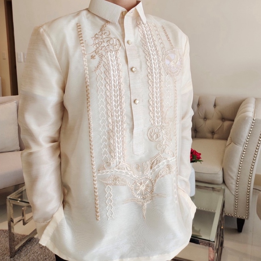 MODERN BARONG FOR MEN EAGLES PURE EMBROIDERED V 2 Shopee Philippines   B5f8586b289b8147f9e495ee32f7bb78