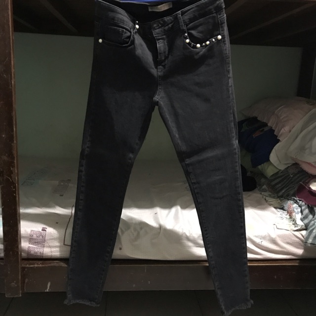 zara studded jeans
