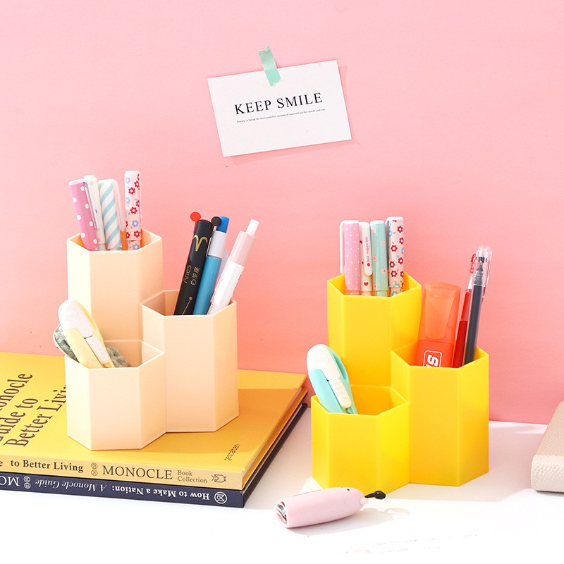 Pen container desktop multifunctional storage box Nordic threegrid