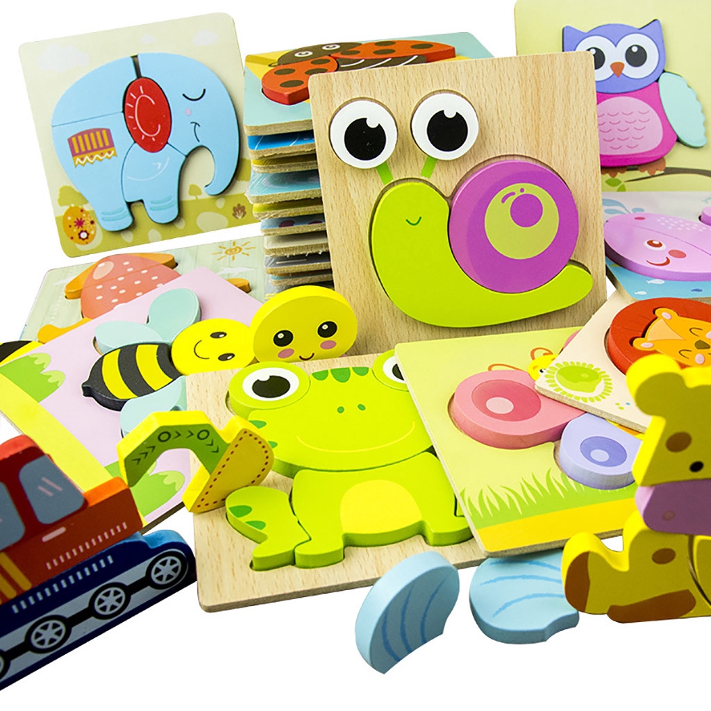 wooden animal puzzles for toddlers