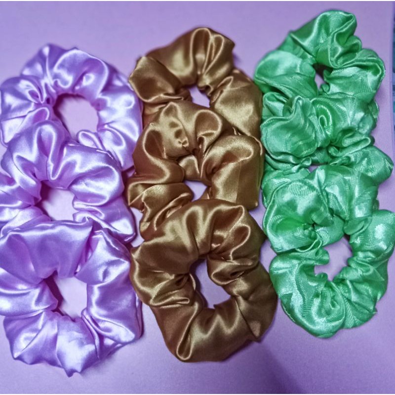 SCRUNCHIES SILK SATIN GOOD QUALITY - LARGE SIZE.. | Shopee Philippines
