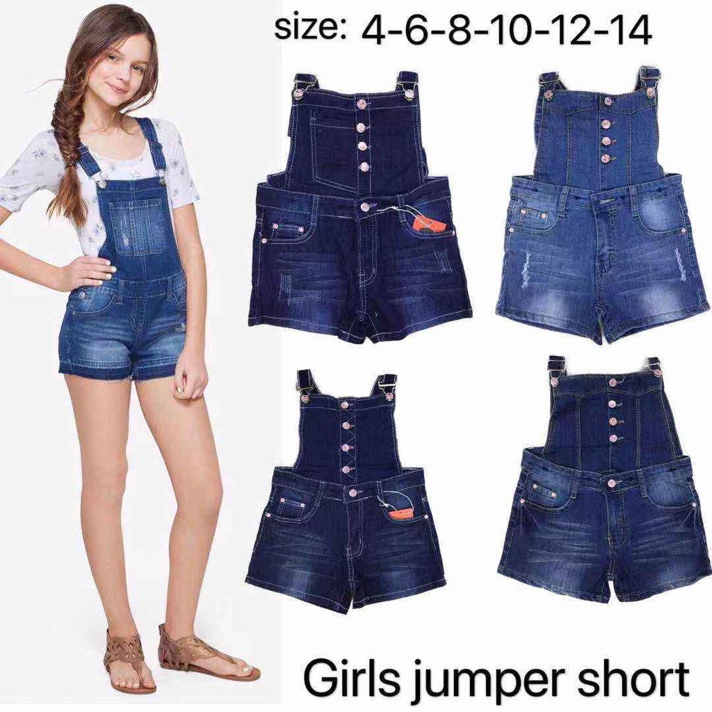 Kid's Denim Jumper Shorts For girl ...