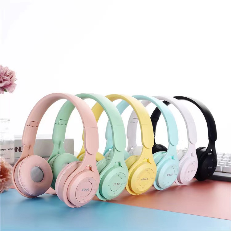 Y08 Macaron Colors Wireless Bluetooth Headphones Headset Microphone