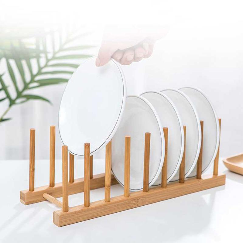 Bamboo Dish Plate Bowl Cup Cutting Board Drying Rack Stand Drainer