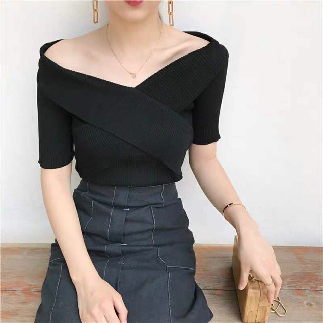 korean off shoulder outfit