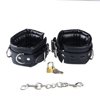 ۩ↂExpandable Metal Spreader Bar with Lock Catch Leather Handcuffs Ankle Bondage Sex Toy Open Leg Sp #5