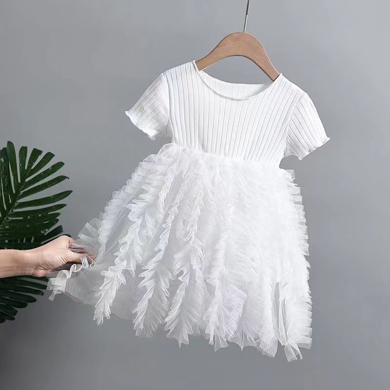 DEWAV Bella Dress Baby Princess Dress White Dress Chiristening Dress