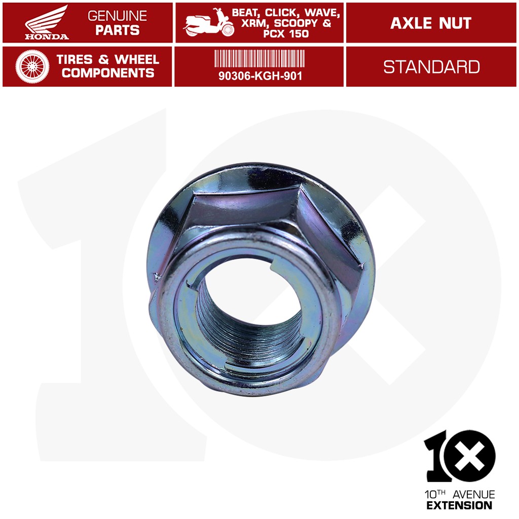 10thX HONDA Genuine Axle Nut(12MM) Part No.90306KGH901 for Beat