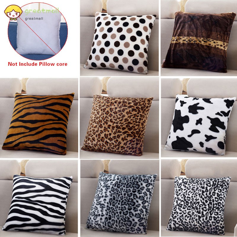 Gm Tiger Cat Cow Leopard Animal Skin Pattern Faux Fur Cushion