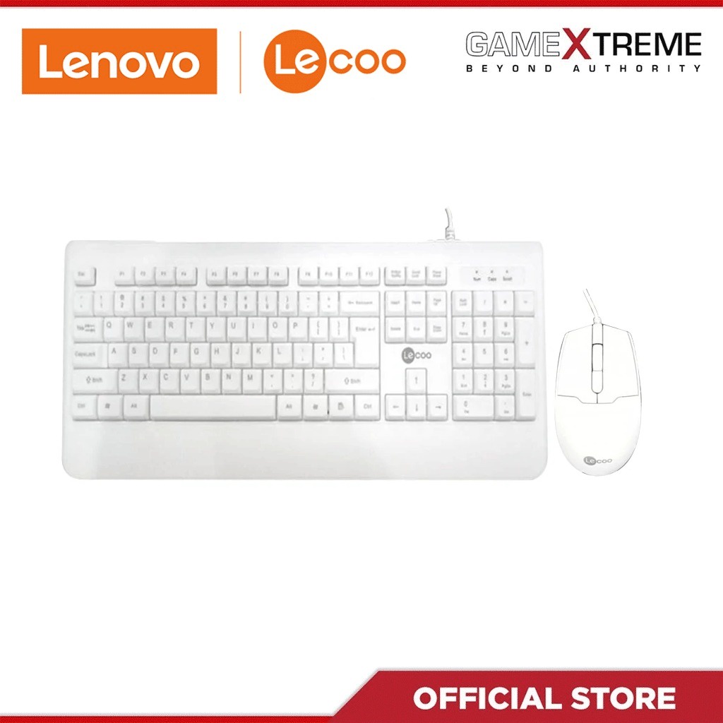 Lenovo Lecoo CM104 Wired Keyboard and Mouse Combo (White) Shopee Philippines