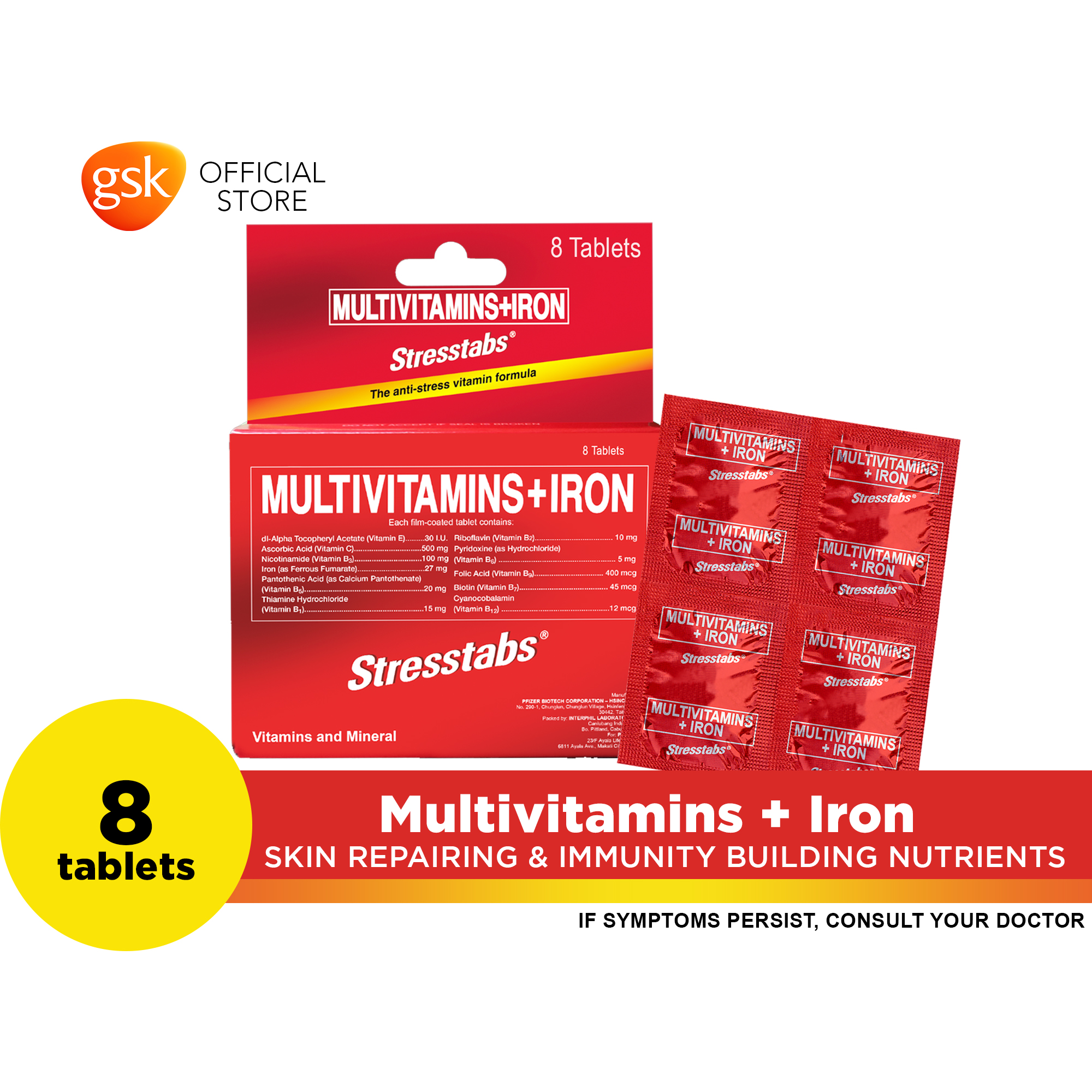 Multivitamins + Iron (Stresstabs) 8 tablets Shopee Philippines
