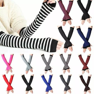 1 Pair Of Soft Elastic Wrist Knitted Fingerless Half-finger Wrist Sleeves Warm Arm Knitted Gloves
