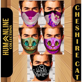 Alice In Wonderland Cheshire Cat Face Mask 2 Ply with Filter Pocket and free Filter [HLC]