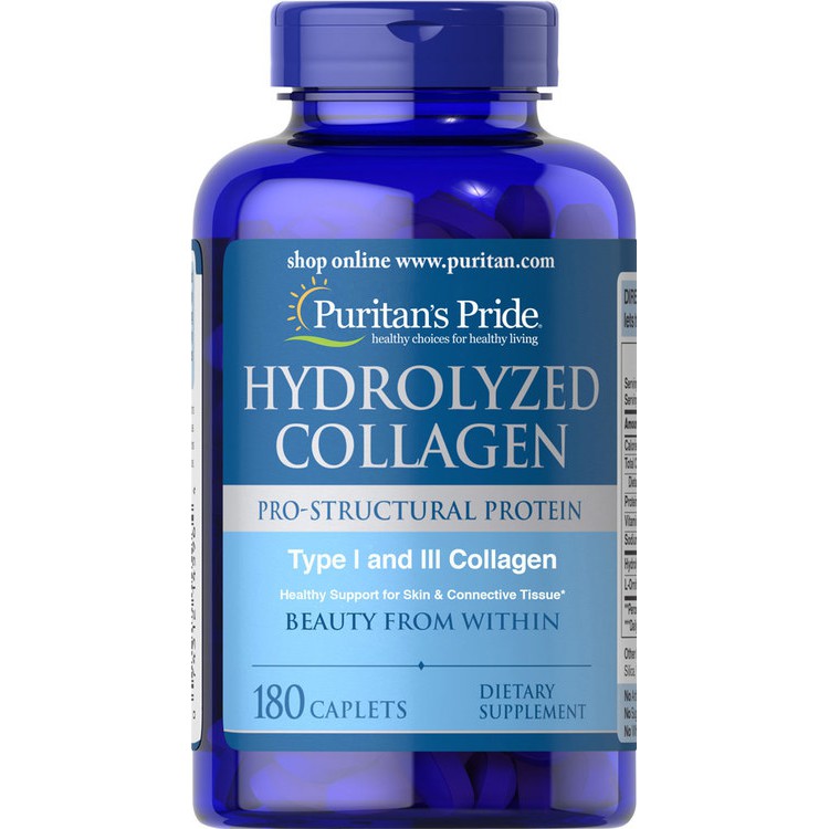 Puritan's Pride Hydrolyzed Collagen AntiAging 180 capsules Shopee