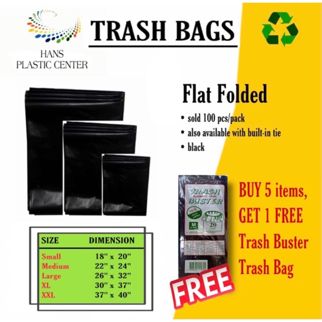 Trash Bag Garbage Bag (100 pcs/pack) Small/Medium/Large/XL/XXL with