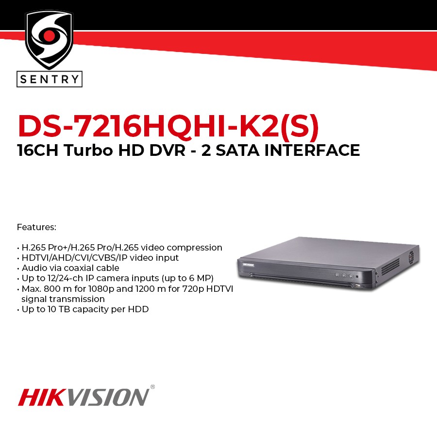 Hikvision Ds 7216hqhi K2 Turbo Hd Dvr Shopee Philippines