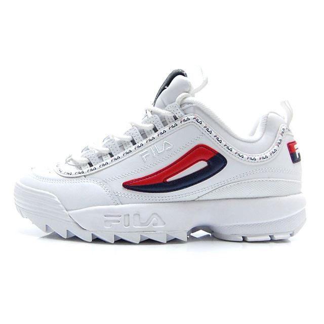 fila disruptor 2 premium repeat white navy red