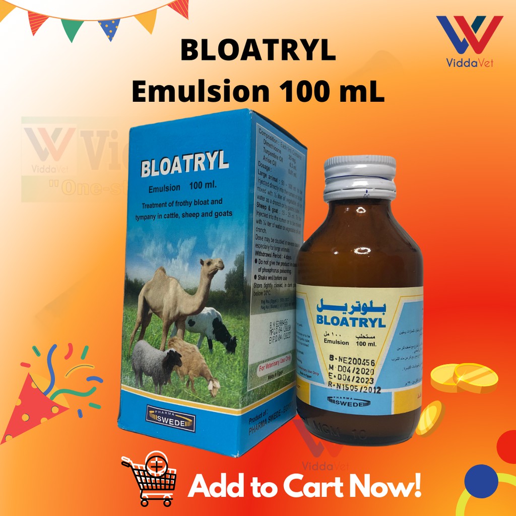 BLOATRYL 100 ml Emulsion for Frothy Bloat and Tymphany in Cattle Sheep and  Goats | Shopee Philippines