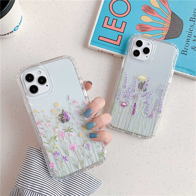 Fashion Cute Flowers Silicone Phone Case For Iphone 12 Pro Max Se 7 8 Plus Luxury Floral For Iphone X Xs Max Xr Cases Shopee Philippines