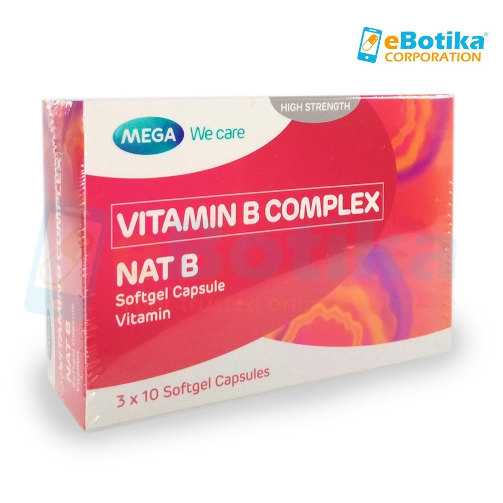 Vitamin B Complex Nat-B Mega We Care (30pcs Softgel Capsules) | Shopee ...