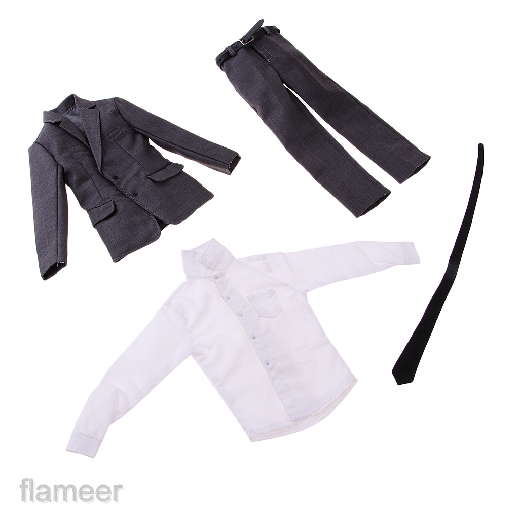 1/6 Black Vest Pants w/ Belt for 12'' Hot Toys Dragon TTL Male Action Figure 
