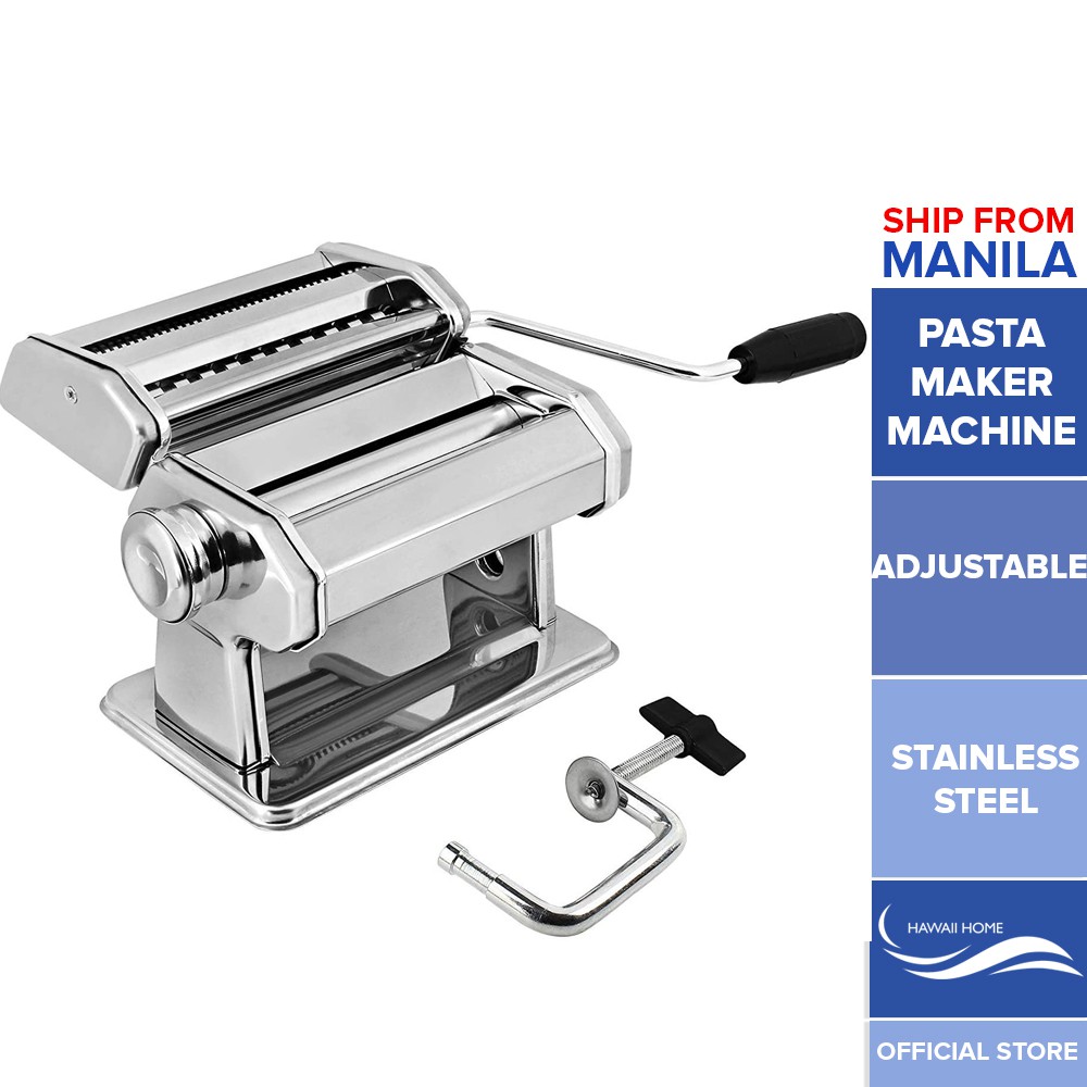 Stainless Steel Manual Pasta Maker Machine With Adjustable Thickness