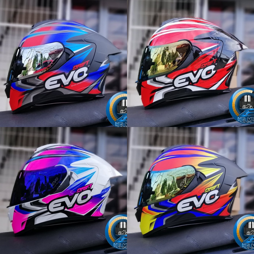 Evo Gt Pro Drift All Colors Full Face Dual Visor With Free Clear