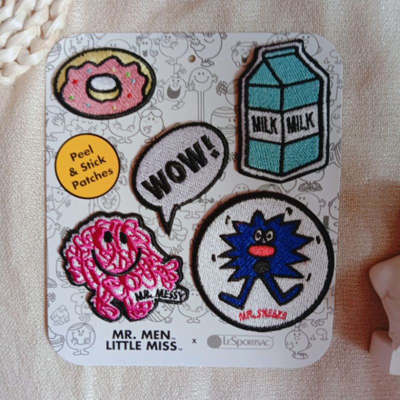 Mr Men and Little Miss with LeSportsac DIY sew on iron on patch