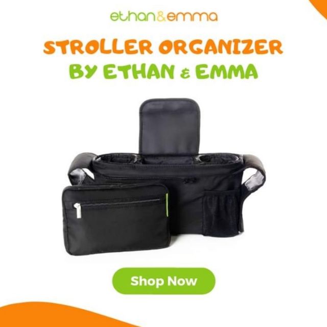 ethan & emma baby stroller organizer with cup holders