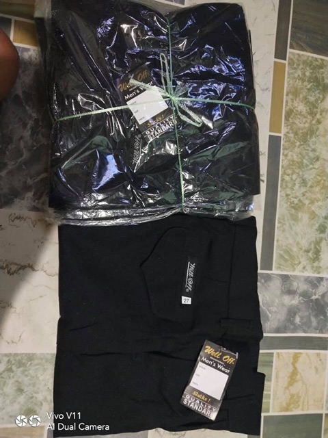 Well Off Black Slacks For Men Shopee Philippines