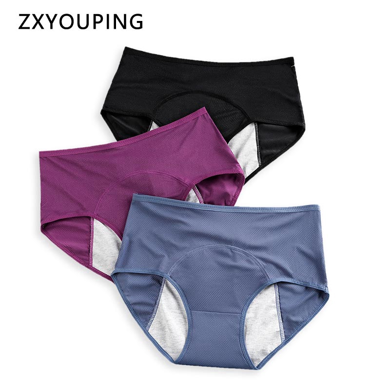 Women Menstrual Panties Leak Proof Briefs Physiological Period Underwear Cotton Breathable Hole 7156