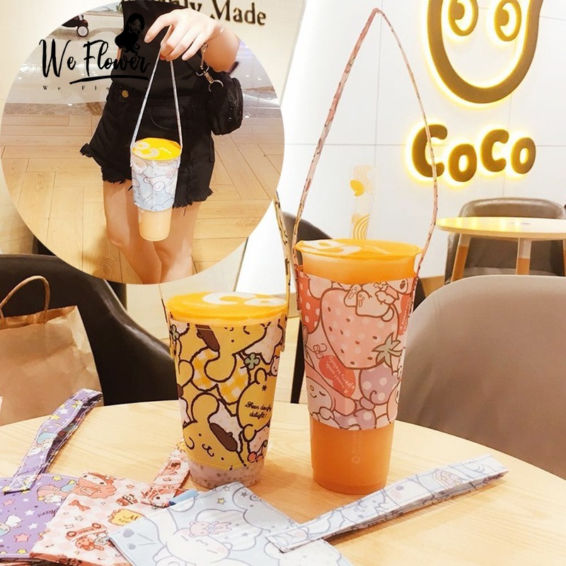 We Flower Cute Cartoon Doraemon Melody Reusable Bag for Coffee Milk Tea
