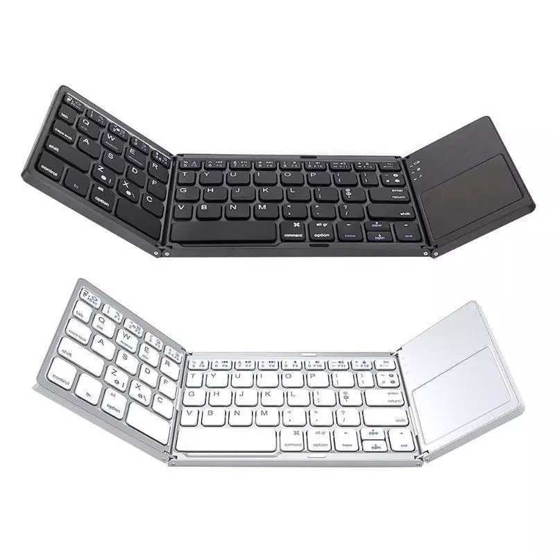 Portable Mini Ultra Slim Thin Foldable Folding BT Wireless Keyboard ...