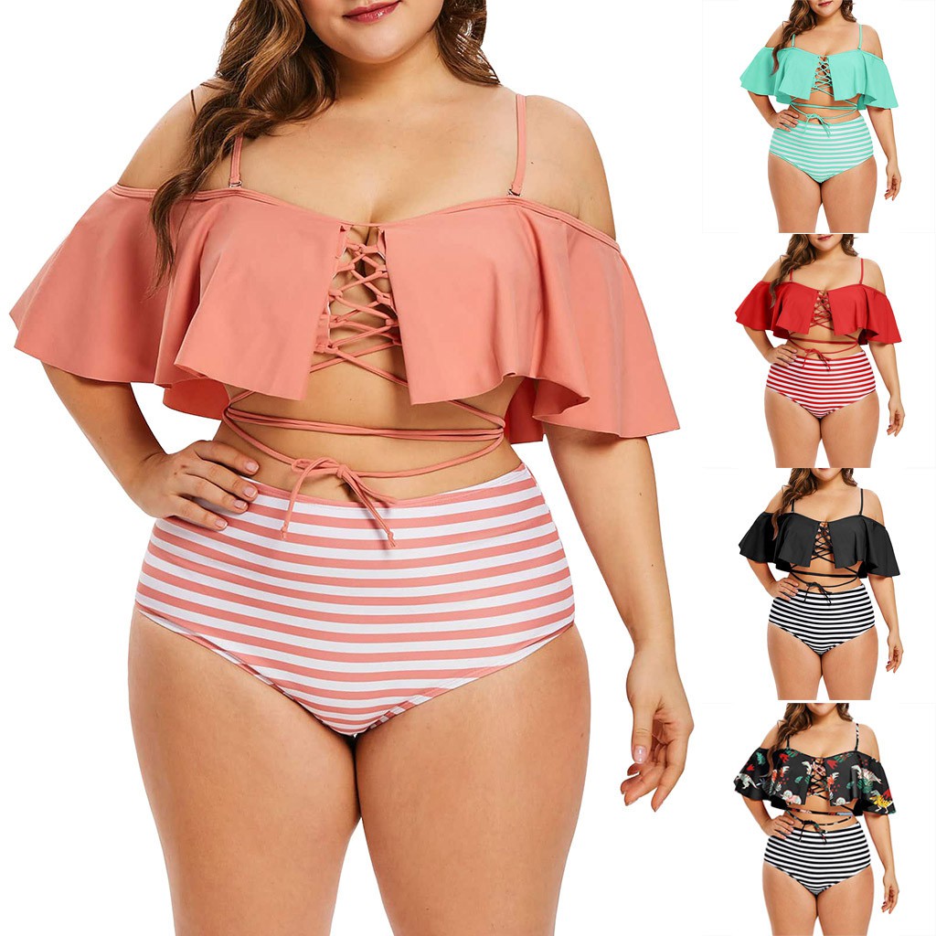 plus size bathing suits off the shoulder