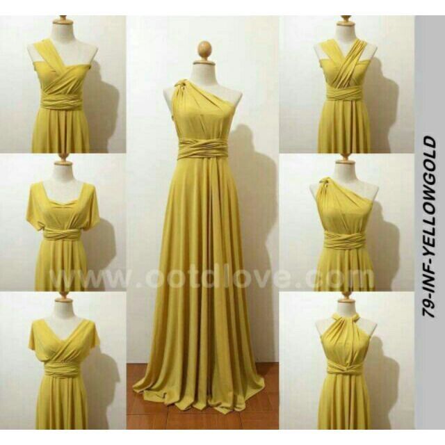 golden yellow infinity dress