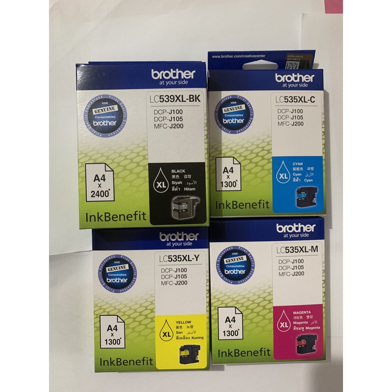 Genuine brother Ink LC539XL black and LC535XL CMY (DCP-J100, J105 and ...